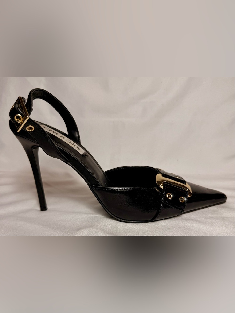 STEVE MADDEN Dillon Leather Slingback Heels - Picture 4 of 6